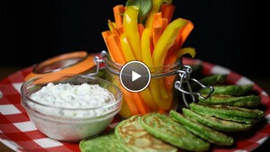 Spinaziepoffertjes met groentevingers