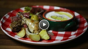 Citroenkip met aardappels uit de oven