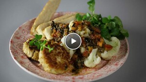 Mediterrane tofuburgers met bloemkool