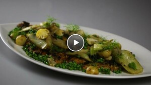 Groenteschotel met vis en artisjok