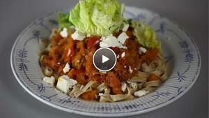 Pasta met pompoensaus