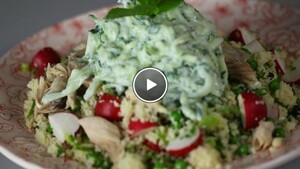 Couscous salade met radijsjes & makreel