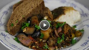 Vis in knoflookolie met caponata