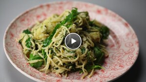 spaghetti met gebakken pastinaak & kappertjessaus