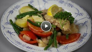 Scalopine al limone met boontjes salade