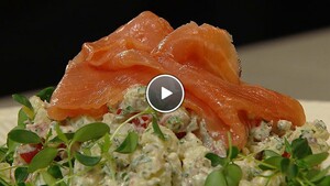 Gerookte zalmsalade met Tahoon Cress