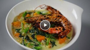 Callaloo met kokosmelk en Jerk-garnalen