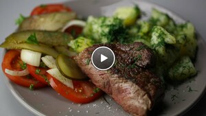 Biefstuk met tomatensalade