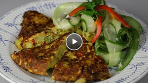 Marokkaanse frittata met komkommersalade