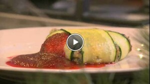 Courgettemedaillon met bietensaus
