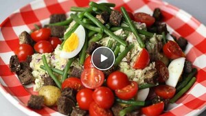 Krieltjes met tonijnsalade en haricots verts