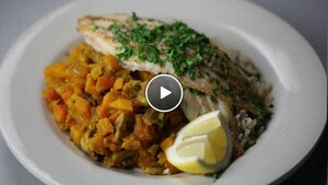 Sliptong met pompoen en dadels