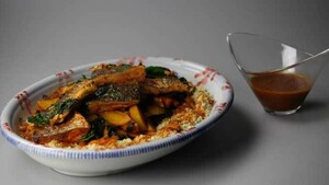 Viscouscous met aardappel, wortel en spinazie