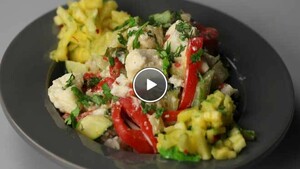 Kokosvis curry met rijst