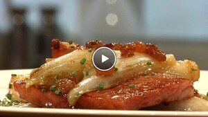 Gesmoorde ham met witlof