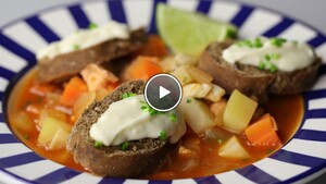 Vissoep met aioli