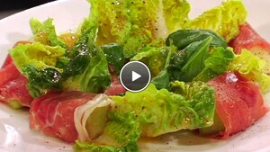 Meloen met hamsalade