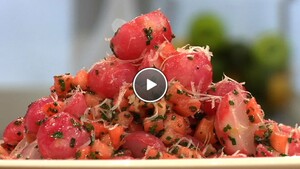 Gebakken radijs met appel en parmezaan