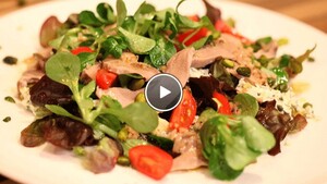 Salade van lamstong en roquefort