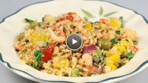 Couscous roerbak met rivierkreeftjes