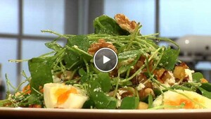 Salade van postelein en geitenkaas