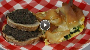 Quiche zonder bodem met tapenade