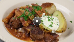 Texas meatballs met gepofte ui