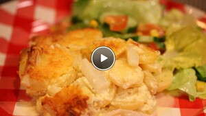 Romige ovenschotel met witte asperges