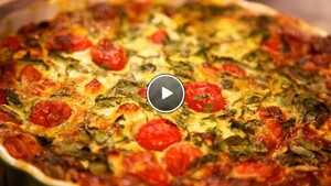 Clafoutis met tomaatjes en feta
