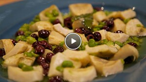 Mina’s gekonfijte tuinbonen en artisjokharten & dessert couscous seffa
