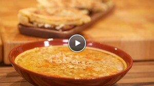 Gerstesoep met arganolie en anijszaad & tosti met vijgen en witte kaas