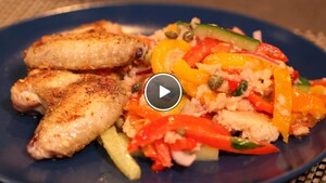 Panzanella met kippenvleugels