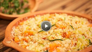 Sardijnse couscous met gestoofd lamsvlees