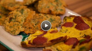 Turkse omelet met sucuk en groene peper & Spaanse tortillas de camarones