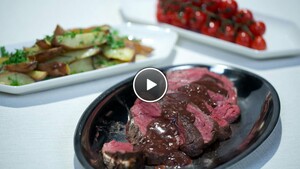 Chateaubriand met rode wijnsaus en garnituur