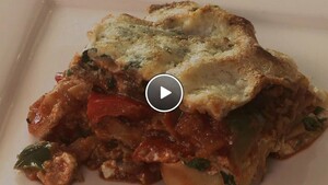 Simpele lasagne met seizoensgroente en gehakt