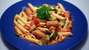 Penne met merguez