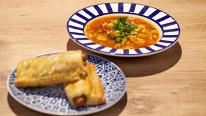 Witte bonensoep met merguezbroodjes