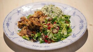 Couscoussalade met harissa-makreel