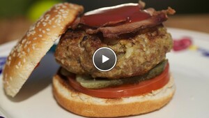 Broodje hamburger van de barbecue