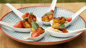Hammousse met scampi