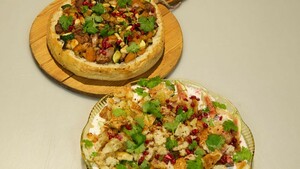 Gevuld Arabisch brood met granaatappelyoghurt