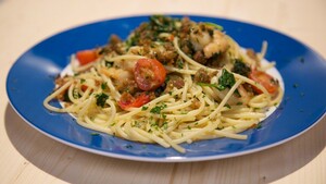 Spaghetti met jumbogarnalen