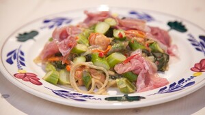 Pasta met cherrytomaatjes en parmaham