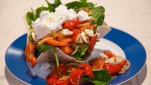 Maaltijdsalade in tortilla’s