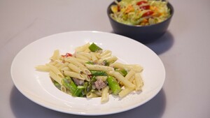 Penne con asparagi verdi in crema (penne met groene asperges en room)