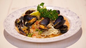Italiaanse mosselen met tagliatelle