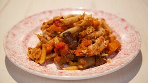 Pompoenpasta uit de oven