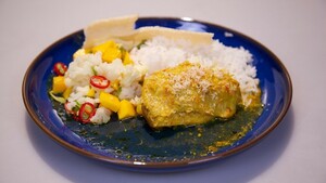 Rendang ayam met zoetzuur