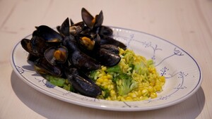 Paella met mosselen